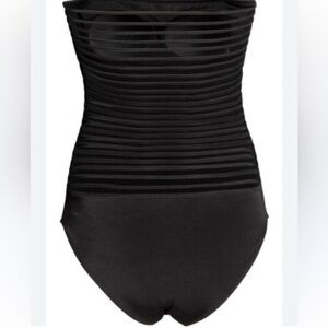 Simons Black One Piece Black Bathing-suit with Slits in the back